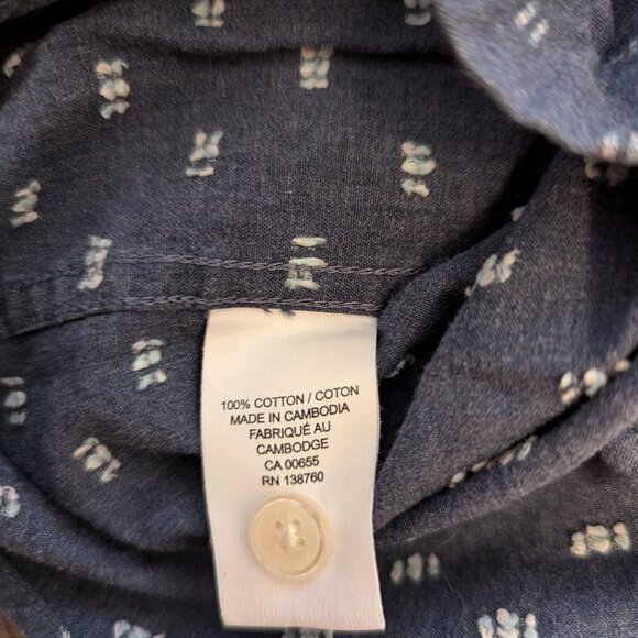 Men's RW & Co. Blue Pattern Short Sleeve Button-Up - Picture 3 of 7